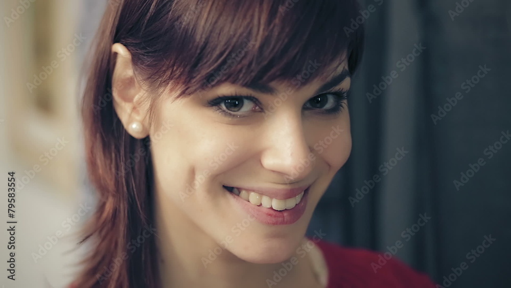 portrait of beautiful young woman smiling at the camera - laugh portrait of beautiful young woman smiling at the camera - laugh