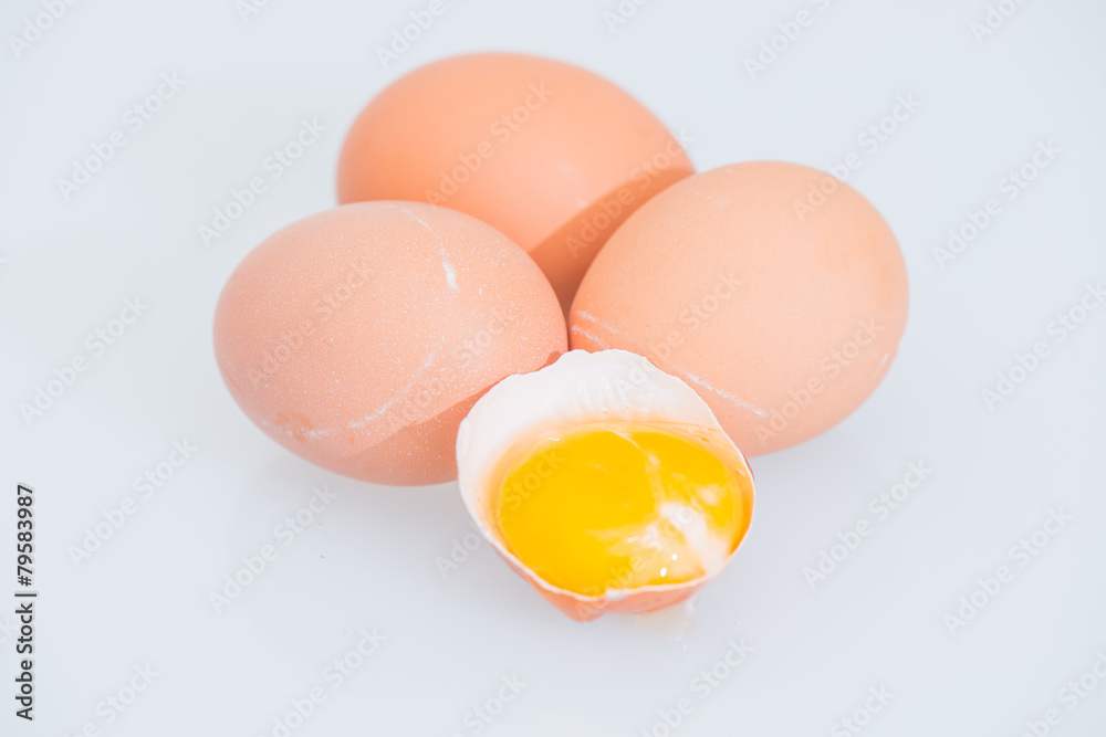 fresh egg and broken eggs isolated on white background fresh egg and broken eggs isolated on white background