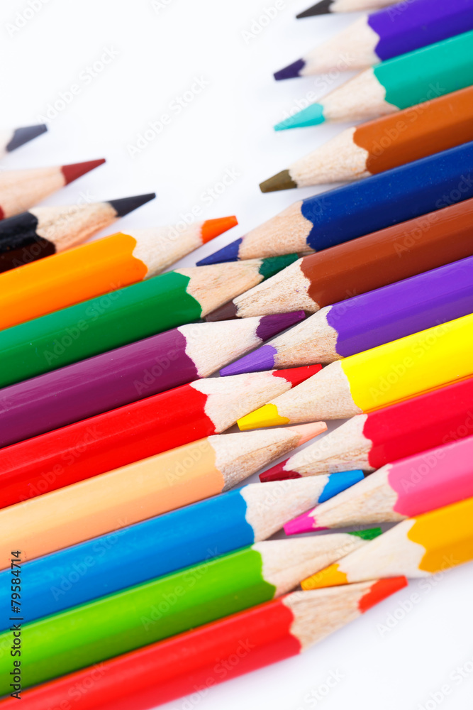Fototapeta premium Colour pencils isolated on white background
