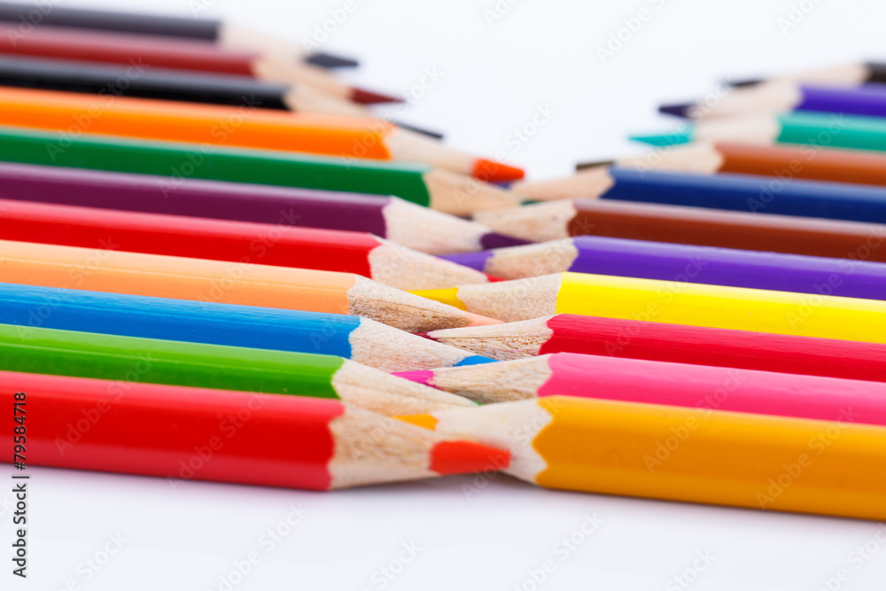 Fototapeta premium Colour pencils isolated on white background