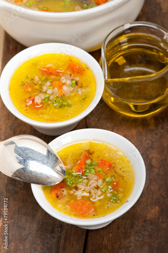 Syrian barley broth soup Aleppo style photo