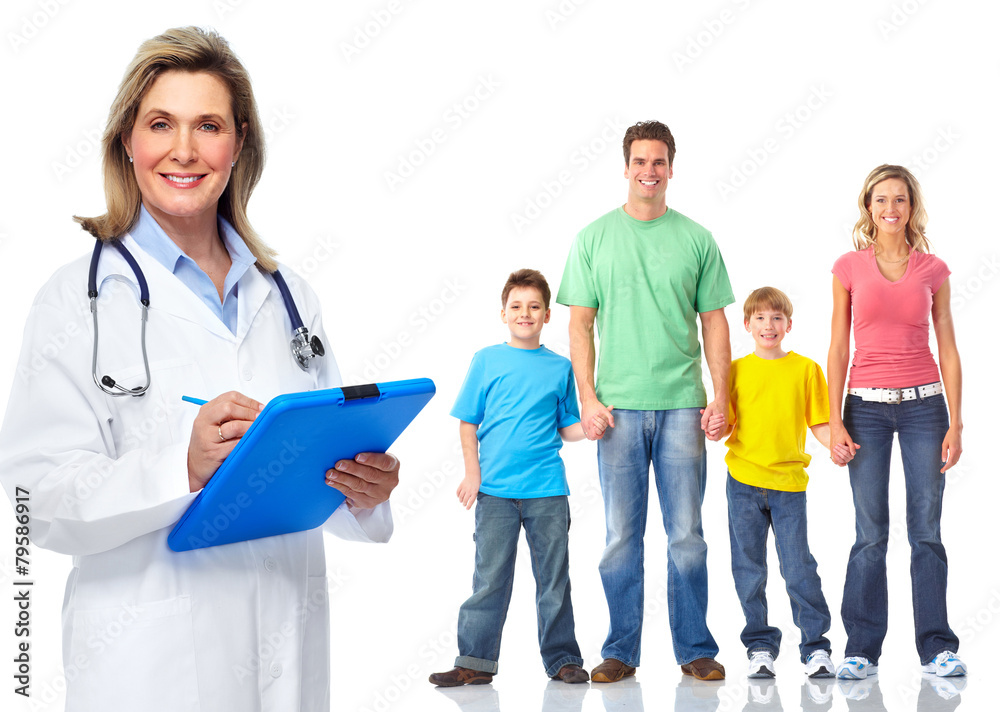 Medical family doctor and patients.