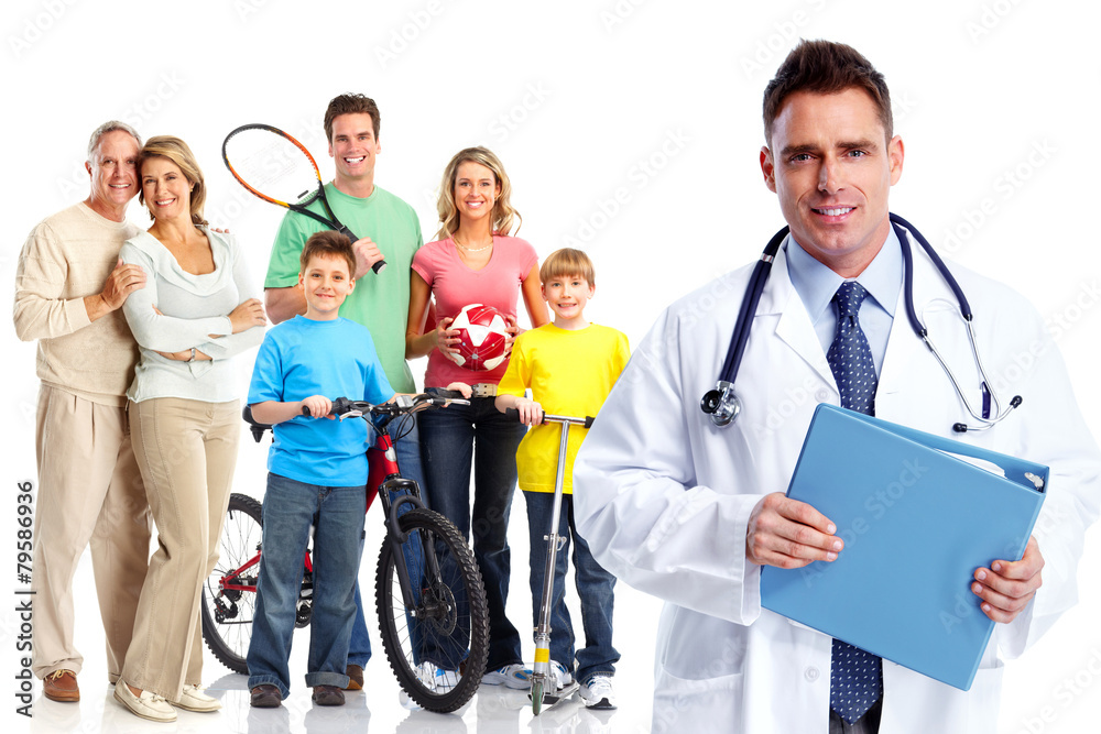 Medical family doctor and patients. Medical family doctor and patients.