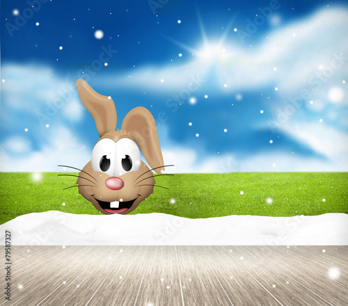 Festive snow winter easter scenery background photo