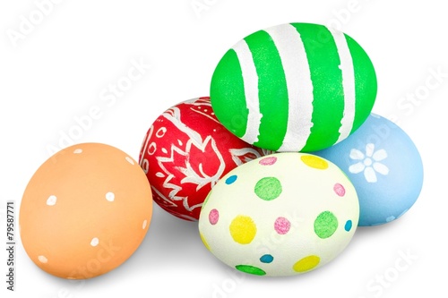 Easter Eggs on White