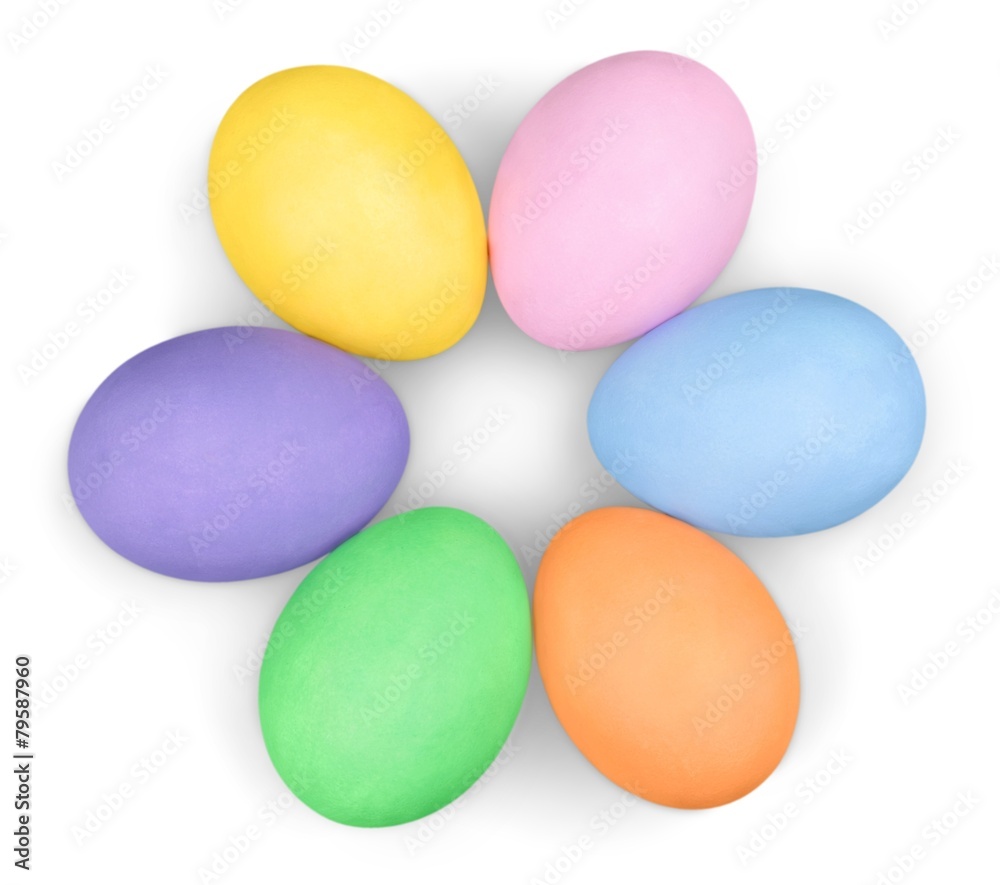 multi color eggs isolated on white multi color eggs isolated on white