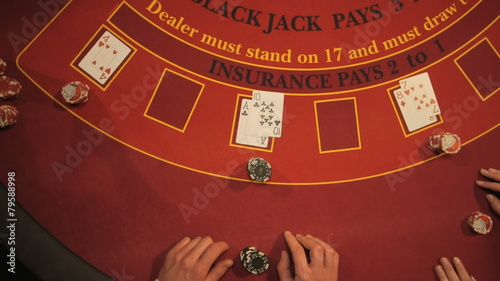 Birdseye Zoom of Players Gambling in the Casino  photo