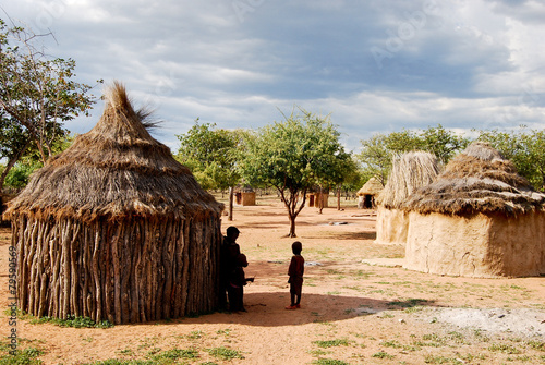Himba village near the Etosha National Park in Namibia photo