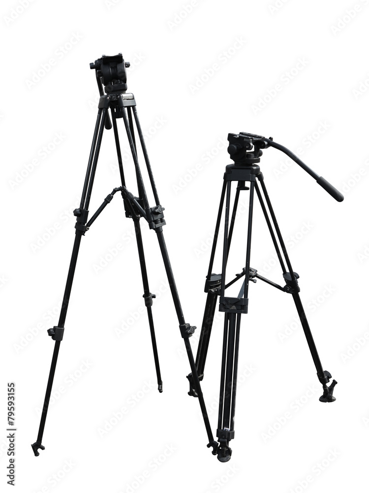 tripod for photo and video cameras isolated over white tripod for photo and video cameras isolated over white