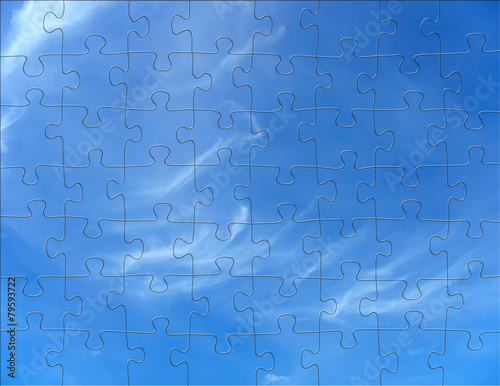 Cloudy blue sky jigsaw puzzle background