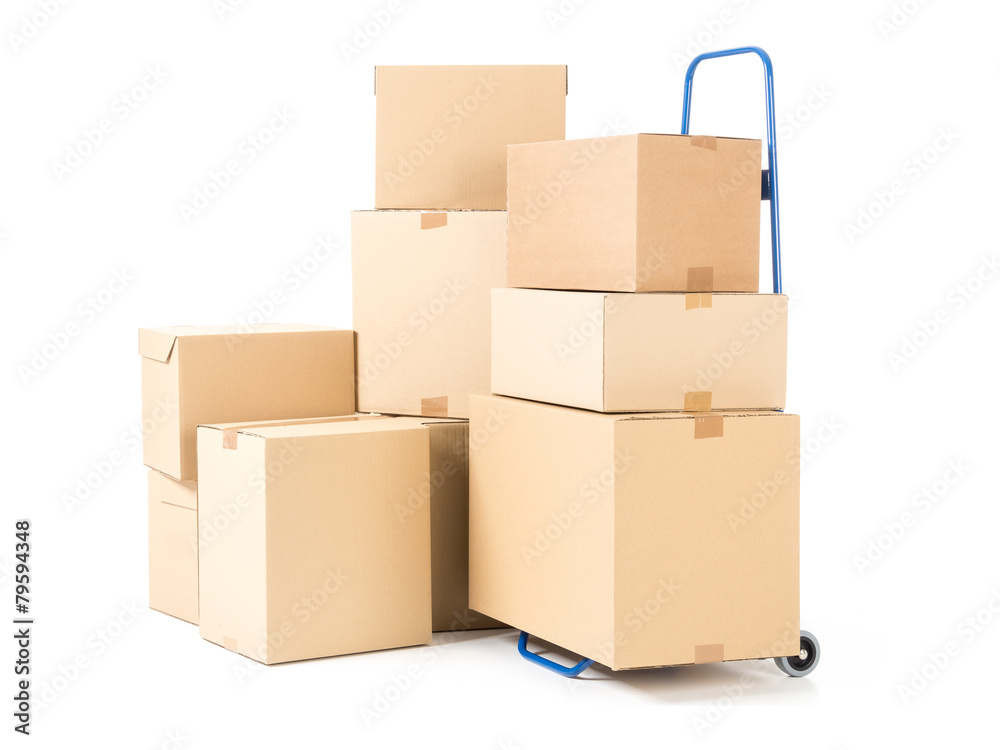 Parcels and hand truck