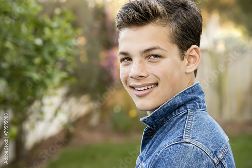 Smiling teenage boy