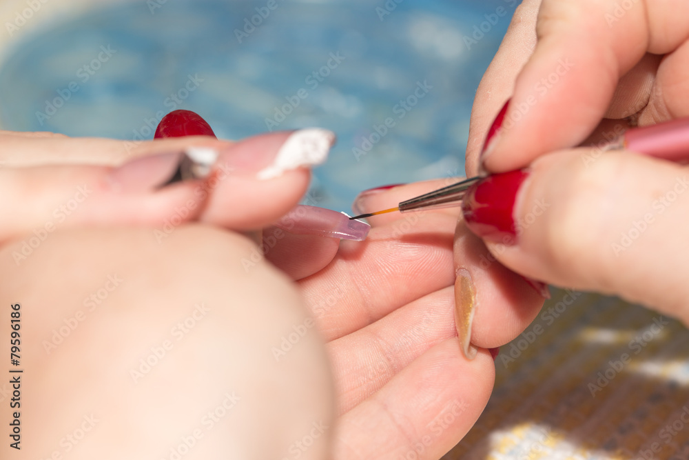 manicure in beauty salon