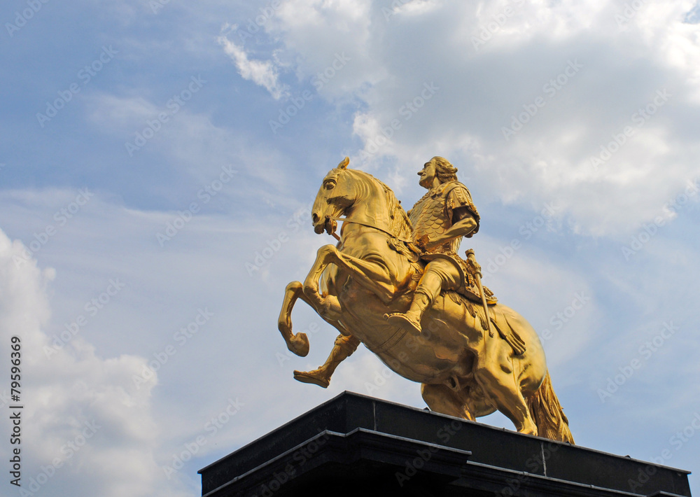 Obraz premium king august 2 on his horse, neustadt of dresden