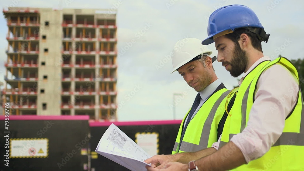 Male architect with blueprint Male architect with blueprint