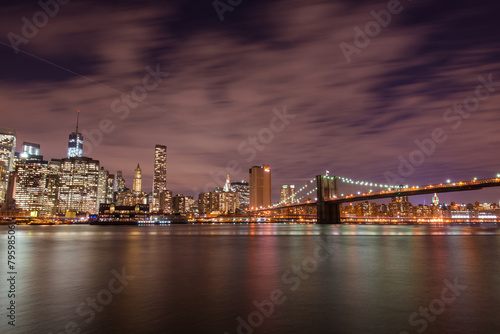 Night panorama of Manhattan in New York, USA © Elnur