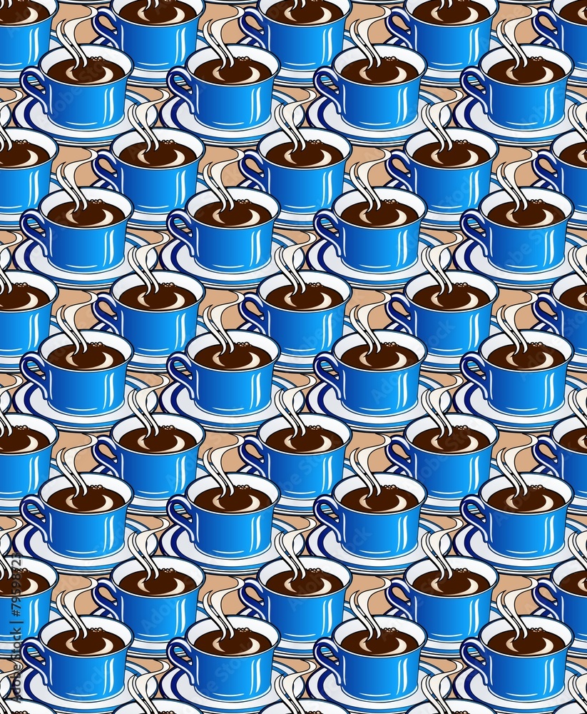 coffee in blue porcelain cups coffee in blue porcelain cups
