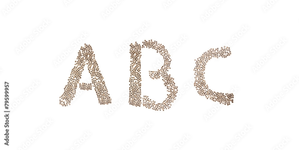 ABC written with small cubes ABC written with small cubes
