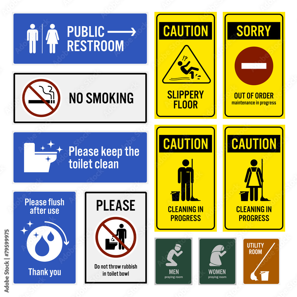 Plakat Toilet Notice and Restroom Warning Sign Signboards