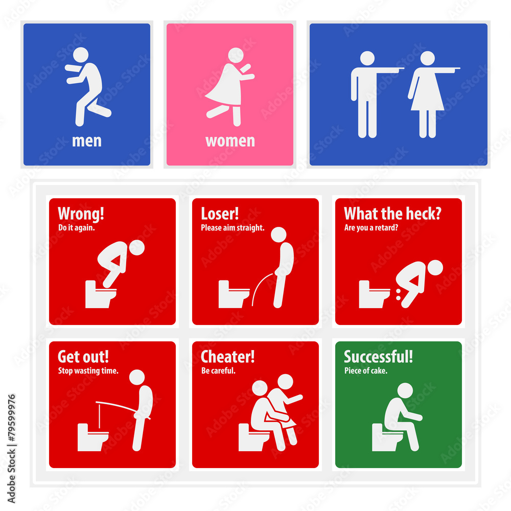 Funny Toilet Signs Creative Signboards Stock Vector | Adobe Stock