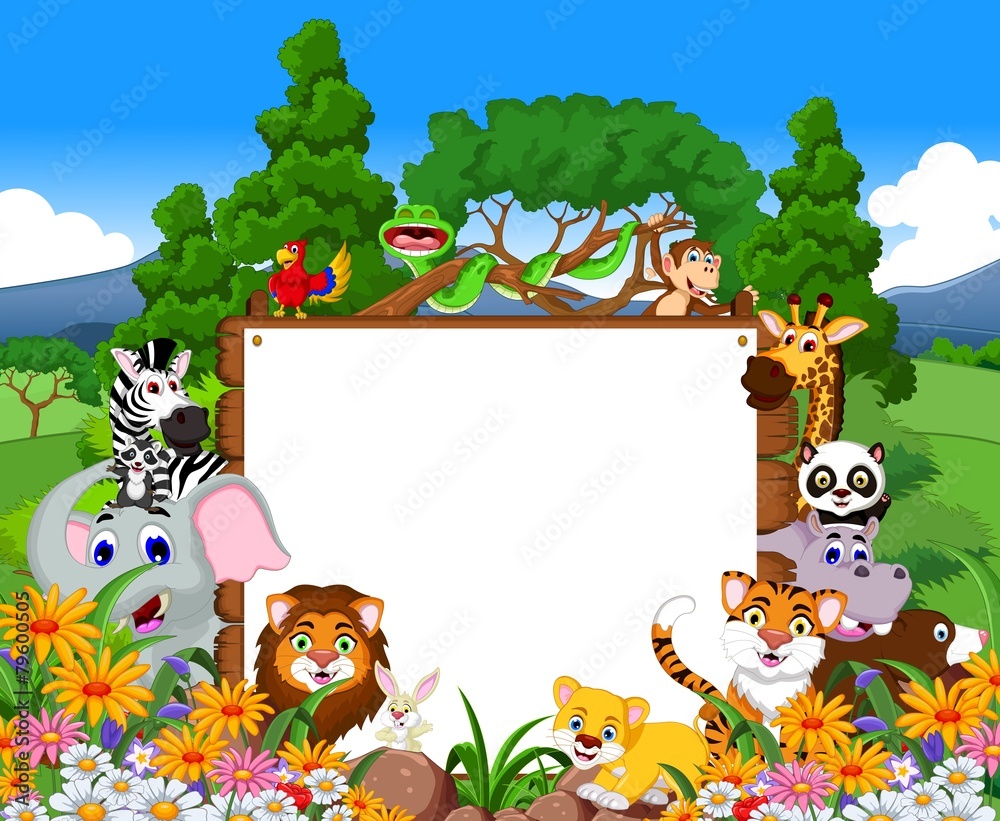 funny animal cartoon collection with blank board funny animal cartoon collection with blank board