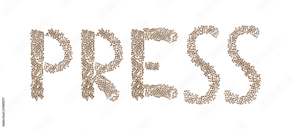 Press written with small cubes Press written with small cubes
