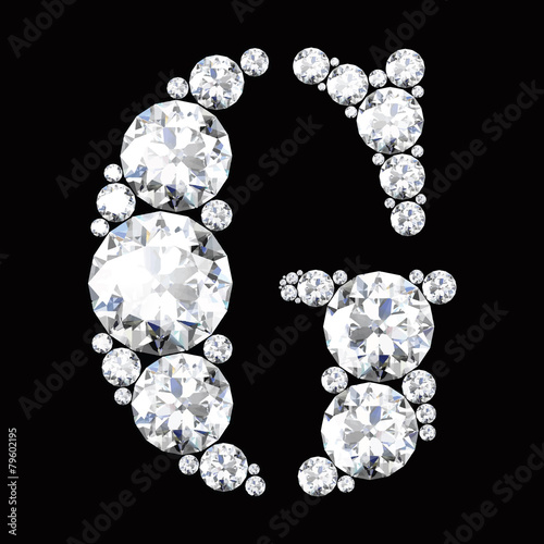 diamond letters with gemstones