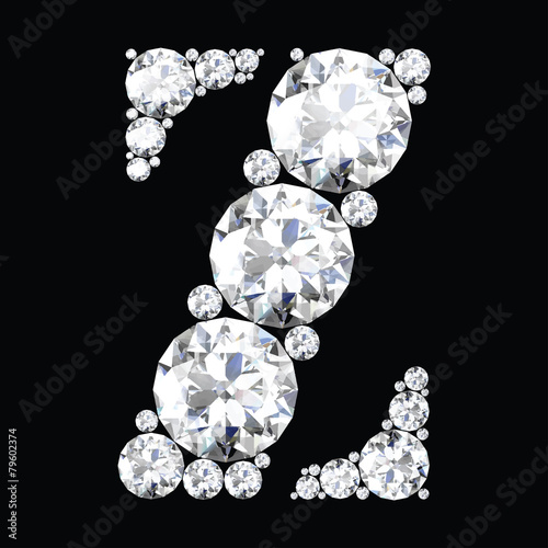 diamond letters with gemstones