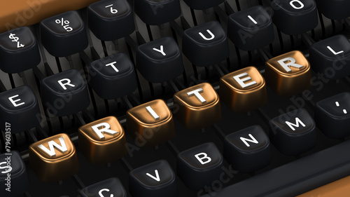 Typewriter with WRITER buttons