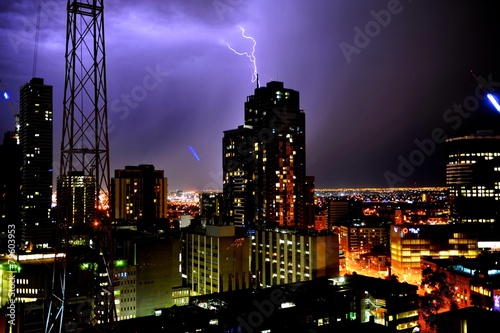 Thunderstorm In The late night Melbourne City
