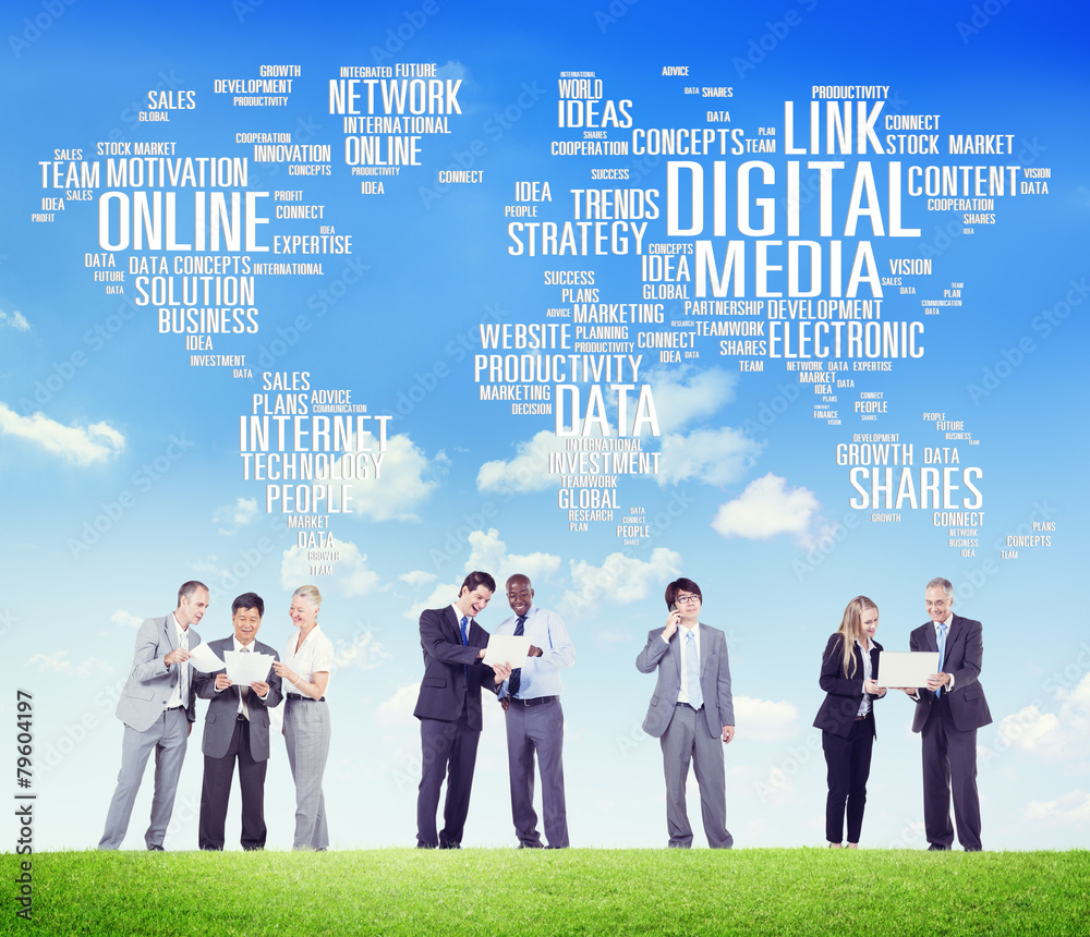 Digital Media Connecting Content Network Technology Concept Digital Media Connecting Content Network Technology Concept