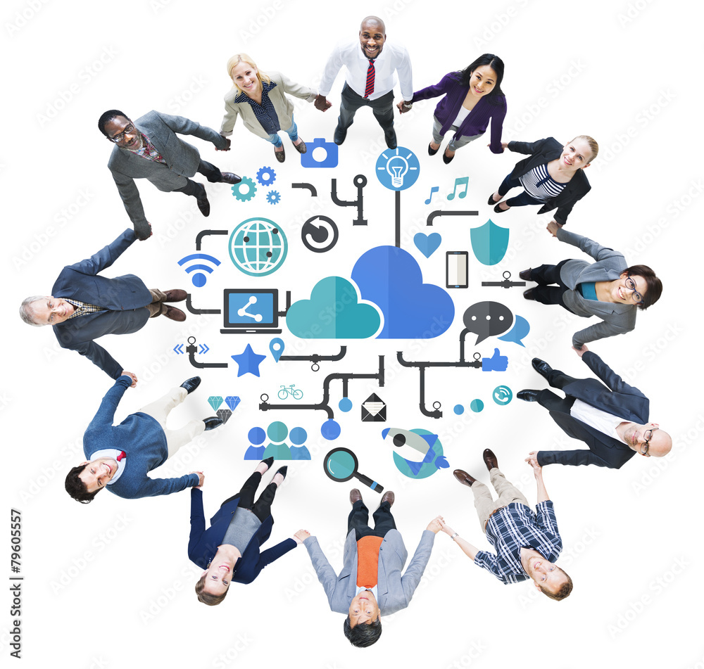 Fototapeta premium Social Media Social Networking Connection Data Storage Concept