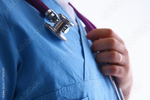 Closeup portrait of a doctor with stethoscope