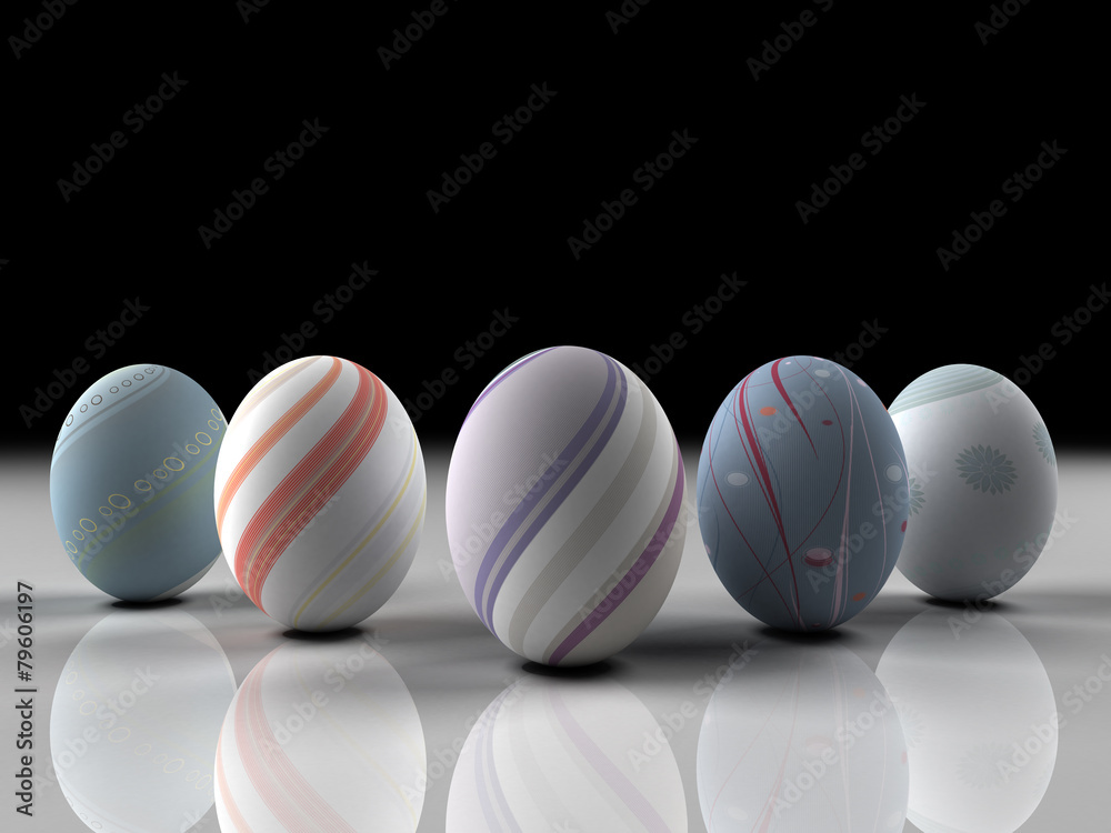 Naklejka premium Easter colorful eggs on gray background