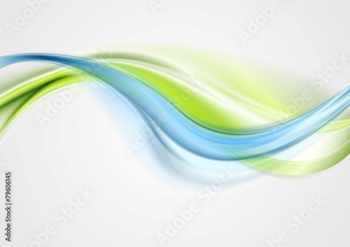 Abstract elegant green blue waves