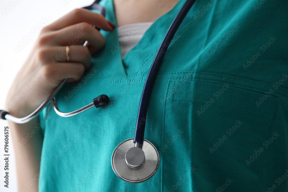 Closeup portrait of a doctor with stethoscope Closeup portrait of a doctor with stethoscope