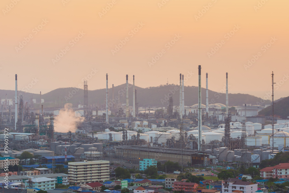 Oil refinery at twilight sky Oil refinery at twilight sky