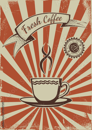 Vintage coffee poster template