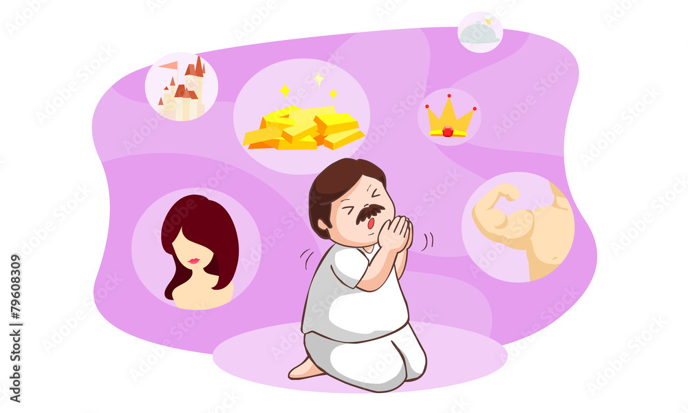 The man who pray for beg many thing illustration vector The man who pray for beg many thing illustration vector
