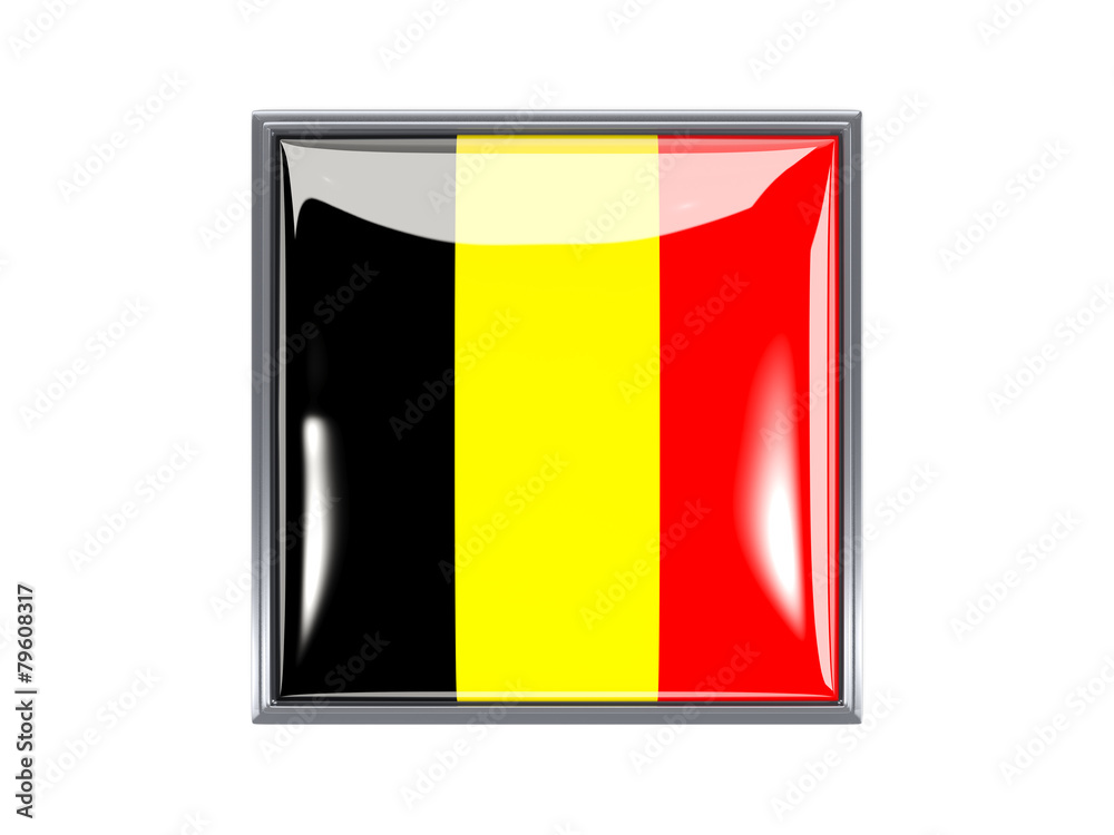 Fototapeta premium Square icon with flag of belgium