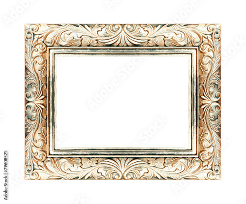 gold picture frame Isolated on white background