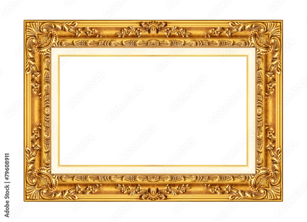 antique golden frame isolated on white background antique golden frame isolated on white background