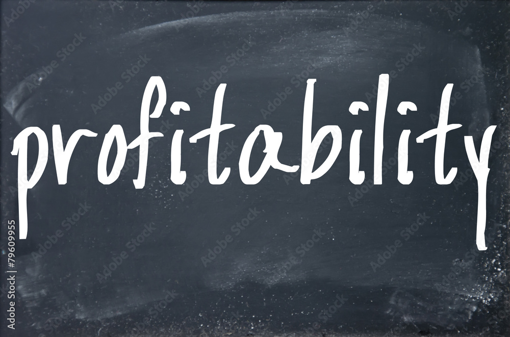 Fototapeta premium profitability word write on blackboard