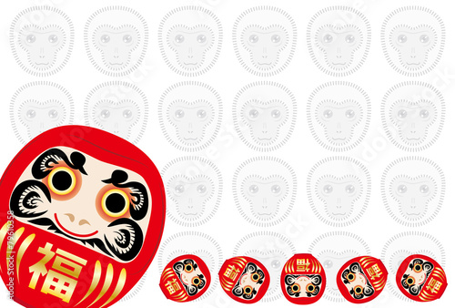 猿と達磨のポストカード