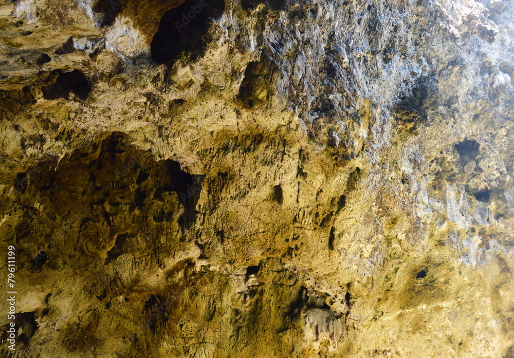 rock wall in the cave rock wall in the cave