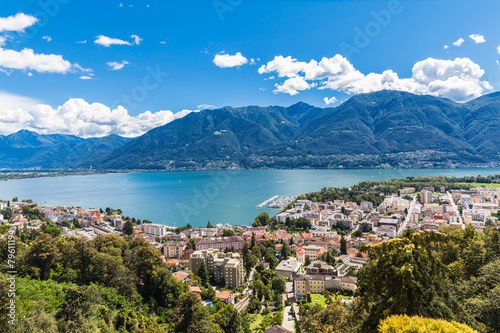 Locarno city and Mggiore lake