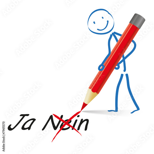 Stickman Red Pen Yes No