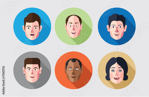 set of expression avatar flat icons © pixome