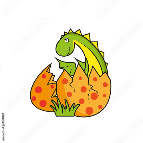 Cute little dragon hatched from egg