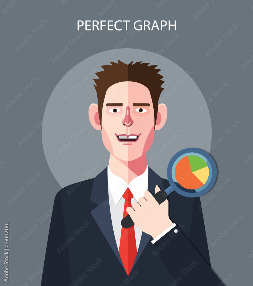 Flat character of perfect graph concept illustrations Flat character of perfect graph concept illustrations